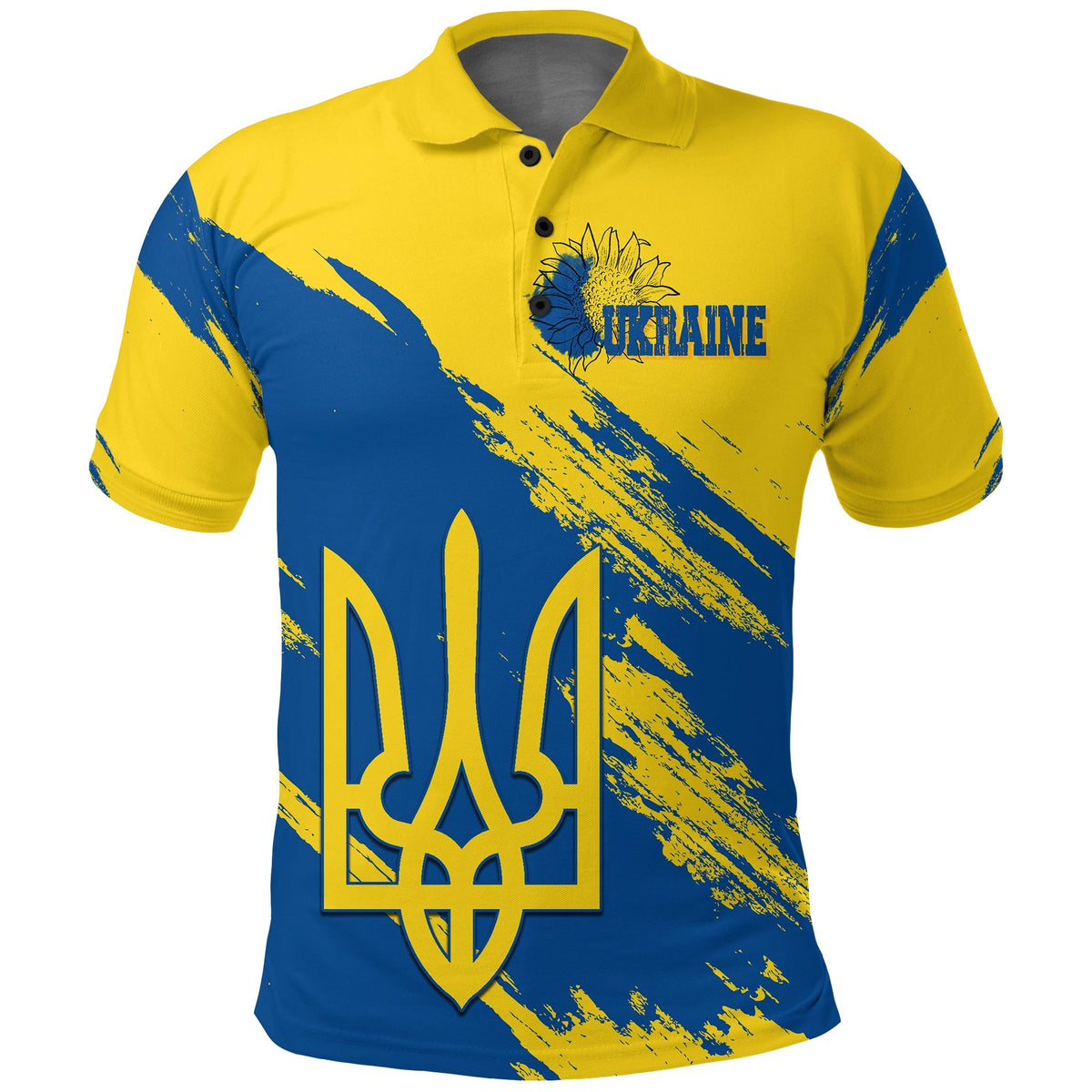 Ukraine Polo Shirt Slava Ukraini Grunge Style - Wonder Print Shop