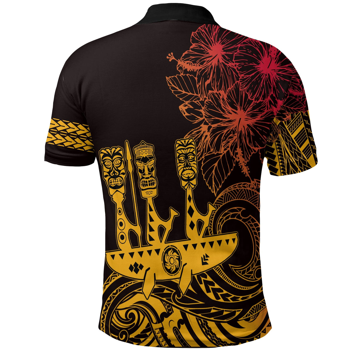 Hawaii Outrigger Canoe Paddling Polo Shirt Tribal Tiki - Wonder Print Shop