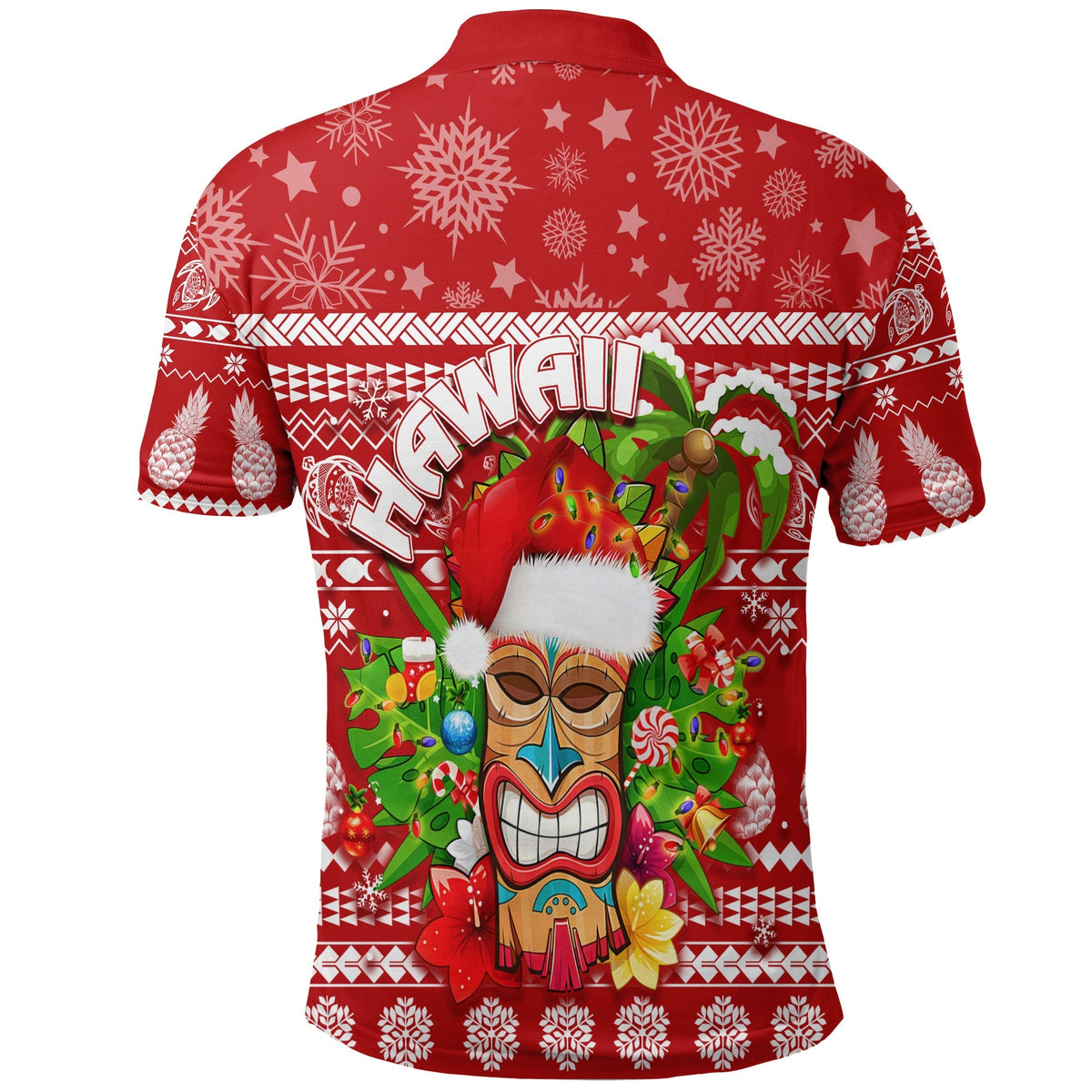 Christmas Hawaii Polo Shirt Mele Kalikimaka Tiki - Wonder Print Shop