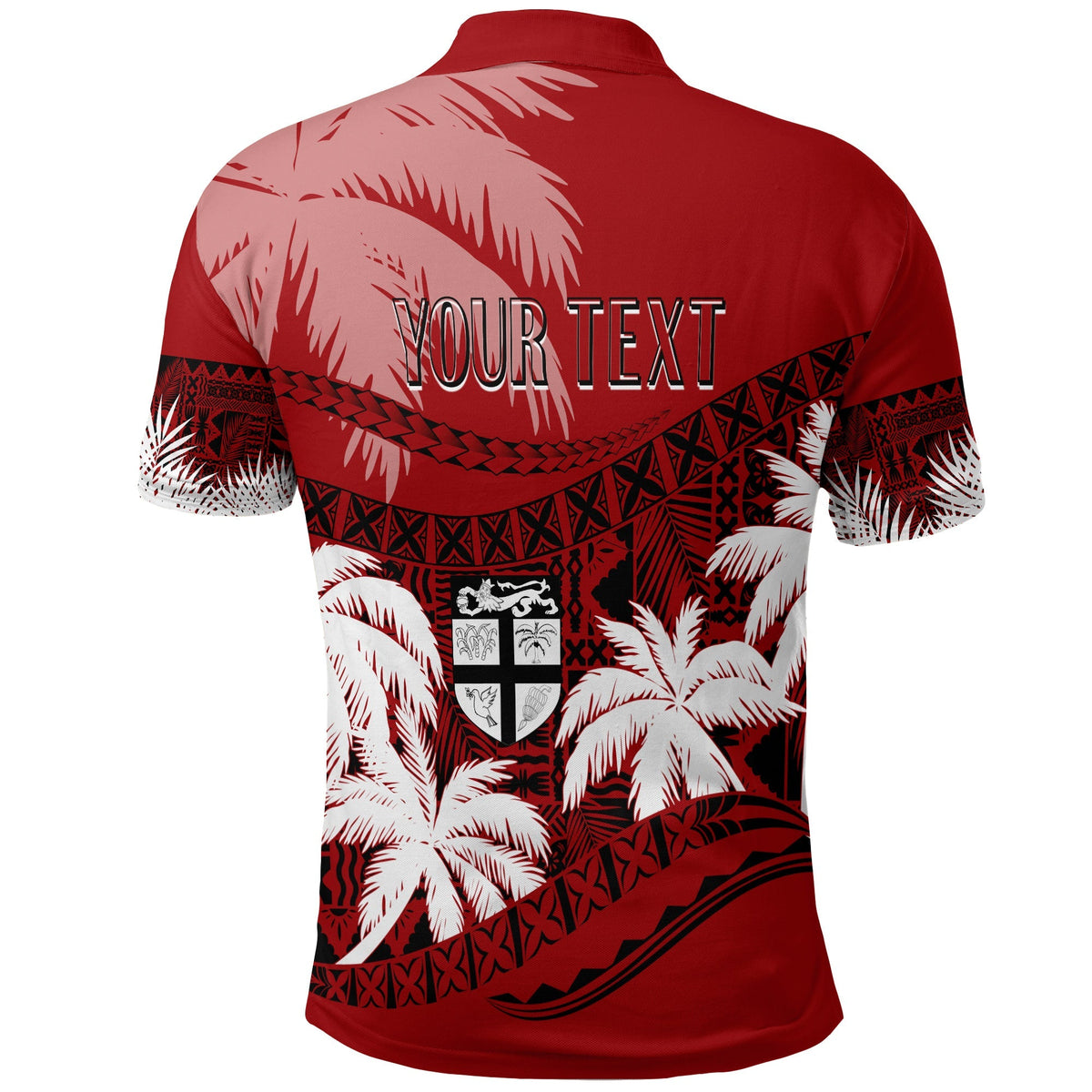 Custom Fiji Day Polo Shirt Flying Fijians Masi Kesa Style Red - Wonder Print Shop