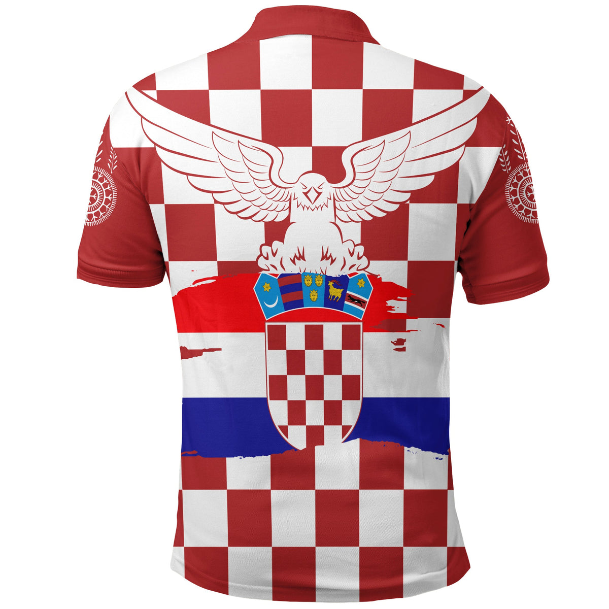 Croatia Checkerboard Polo Shirt Croatia Flag with Eagle - Wonder Print Shop
