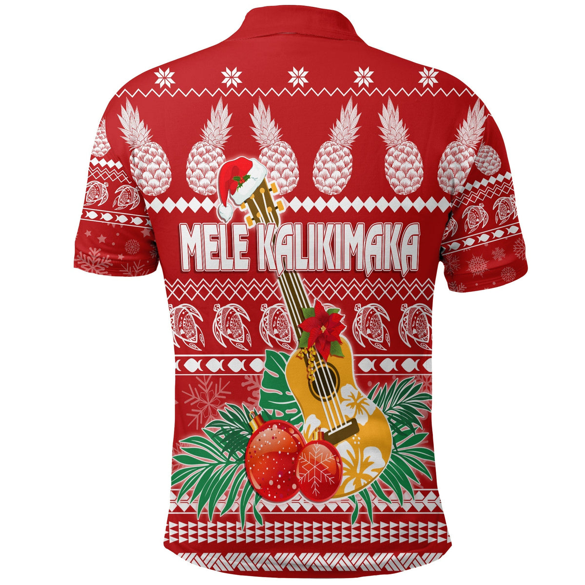 Christmas Hawaii Polo Shirt Mele Kalikimaka Ukulele - Wonder Print Shop