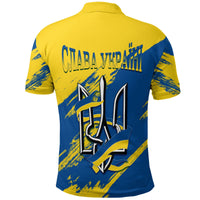 Ukraine Polo Shirt Slava Ukraini Grunge Style - Wonder Print Shop