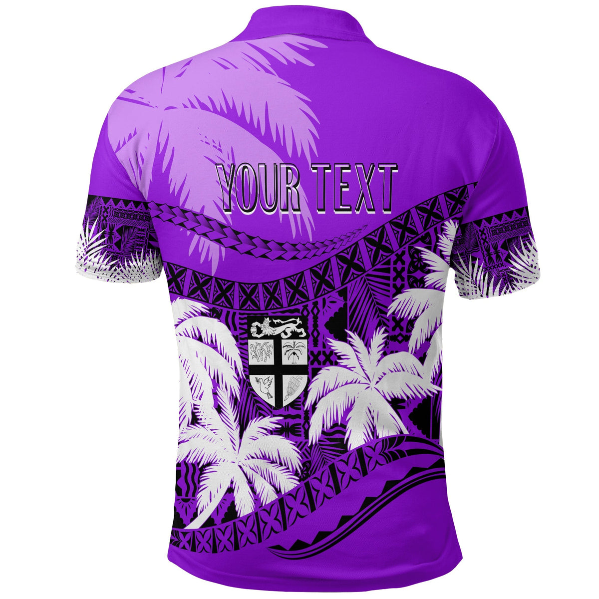 Custom Fiji Day Polo Shirt Flying Fijians Masi Kesa Style Violet - Wonder Print Shop
