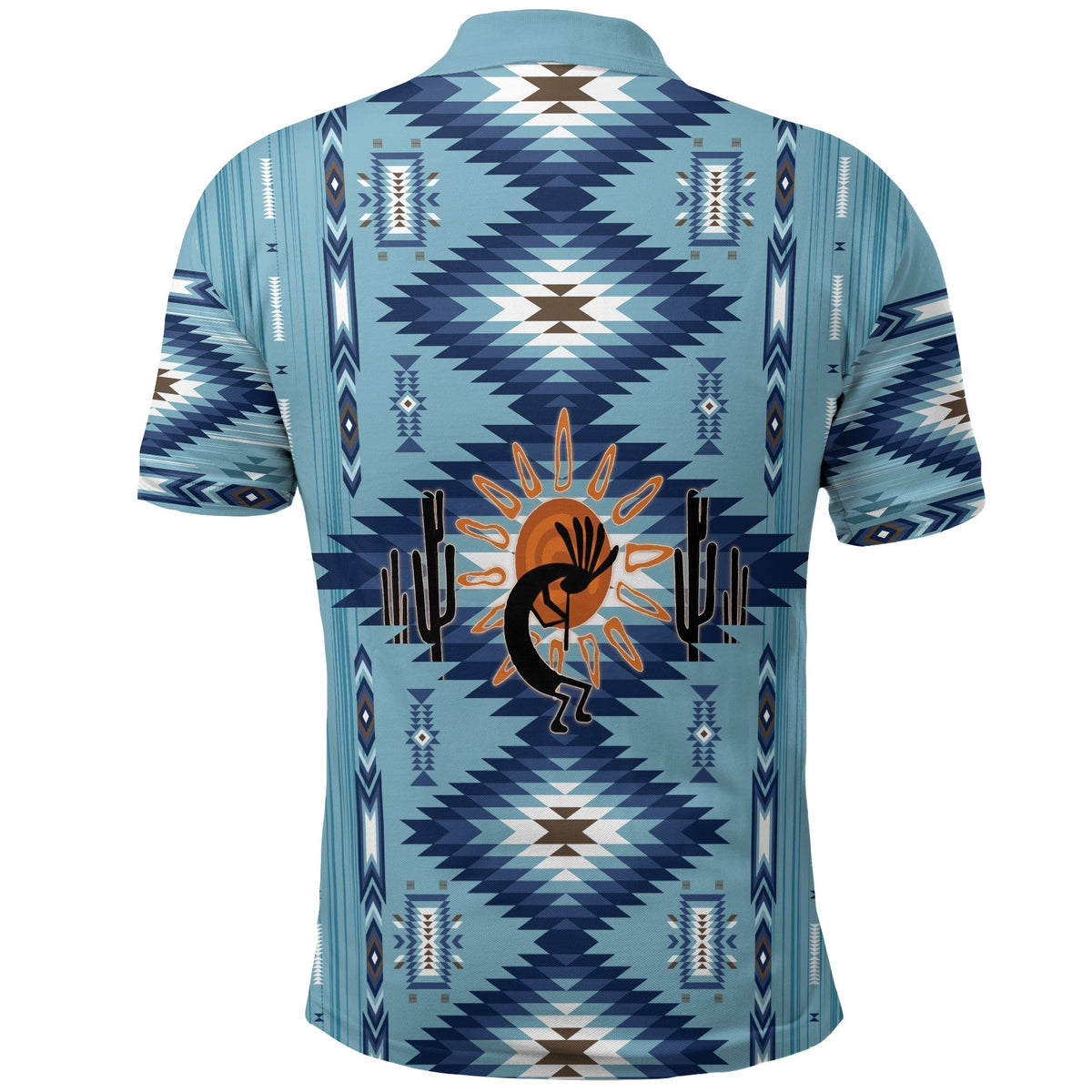 Native American Polo Shirt Kokopelli Mix Navajo Pattern - Wonder Print Shop