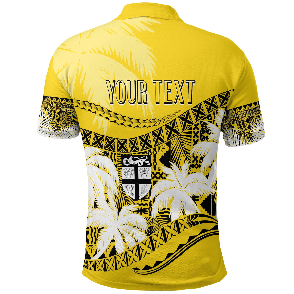 Custom Fiji Day Polo Shirt Flying Fijians Masi Kesa Style Gold - Wonder Print Shop