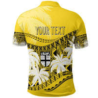 Custom Fiji Day Polo Shirt Flying Fijians Masi Kesa Style Gold - Wonder Print Shop
