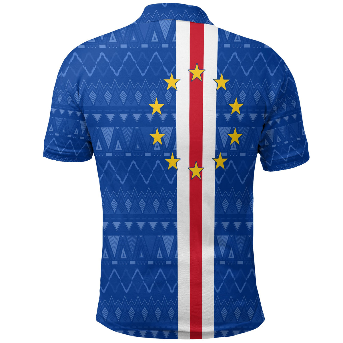 Cape Verde Ankara Pattern Polo Shirt Kabu Verdi Flag Simple Style - Wonder Print Shop
