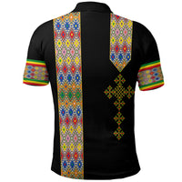 Habesha Tilet Pattern Polo Shirt Ethiopia Emblem - Wonder Print Shop