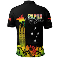 PNG Hibiscus Tribal Pattern Polo Shirt Motuan Reggae Color - Wonder Print Shop