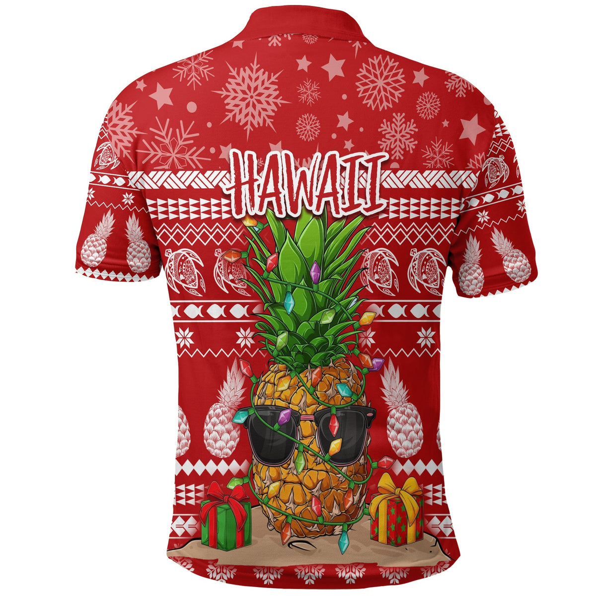 Christmas Hawaii Polo Shirt Mele Kalikimaka Pineapple - Wonder Print Shop