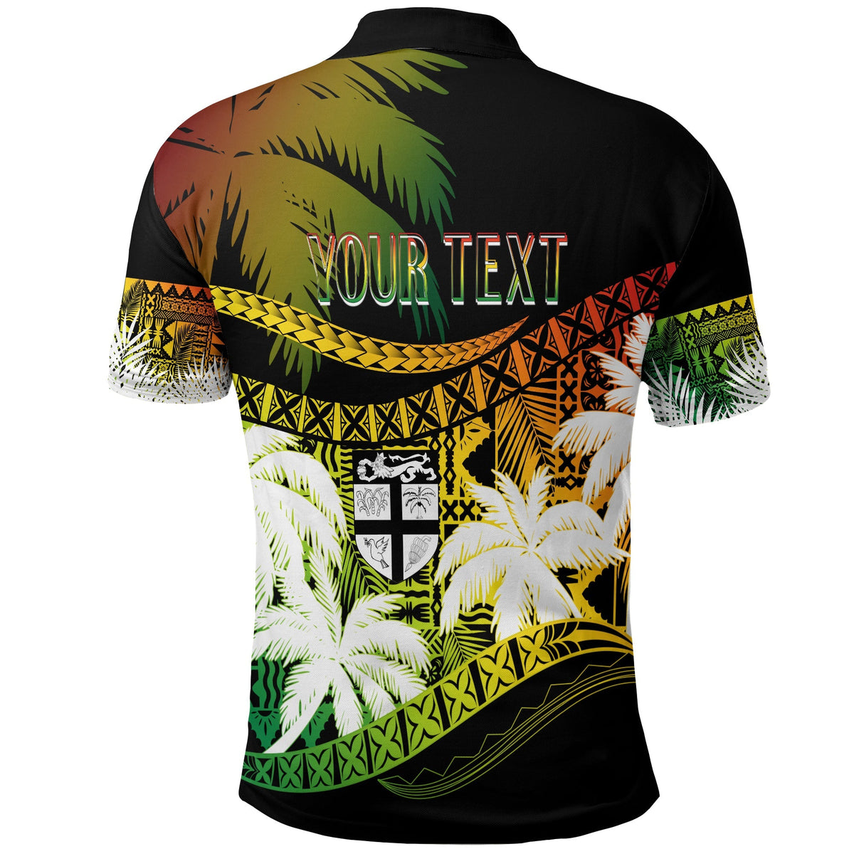 Custom Fiji Day Polo Shirt Flying Fijians Masi Kesa Style Reggae - Wonder Print Shop