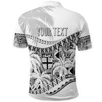 Custom Fiji Day Polo Shirt Flying Fijians Masi Kesa Style White - Wonder Print Shop