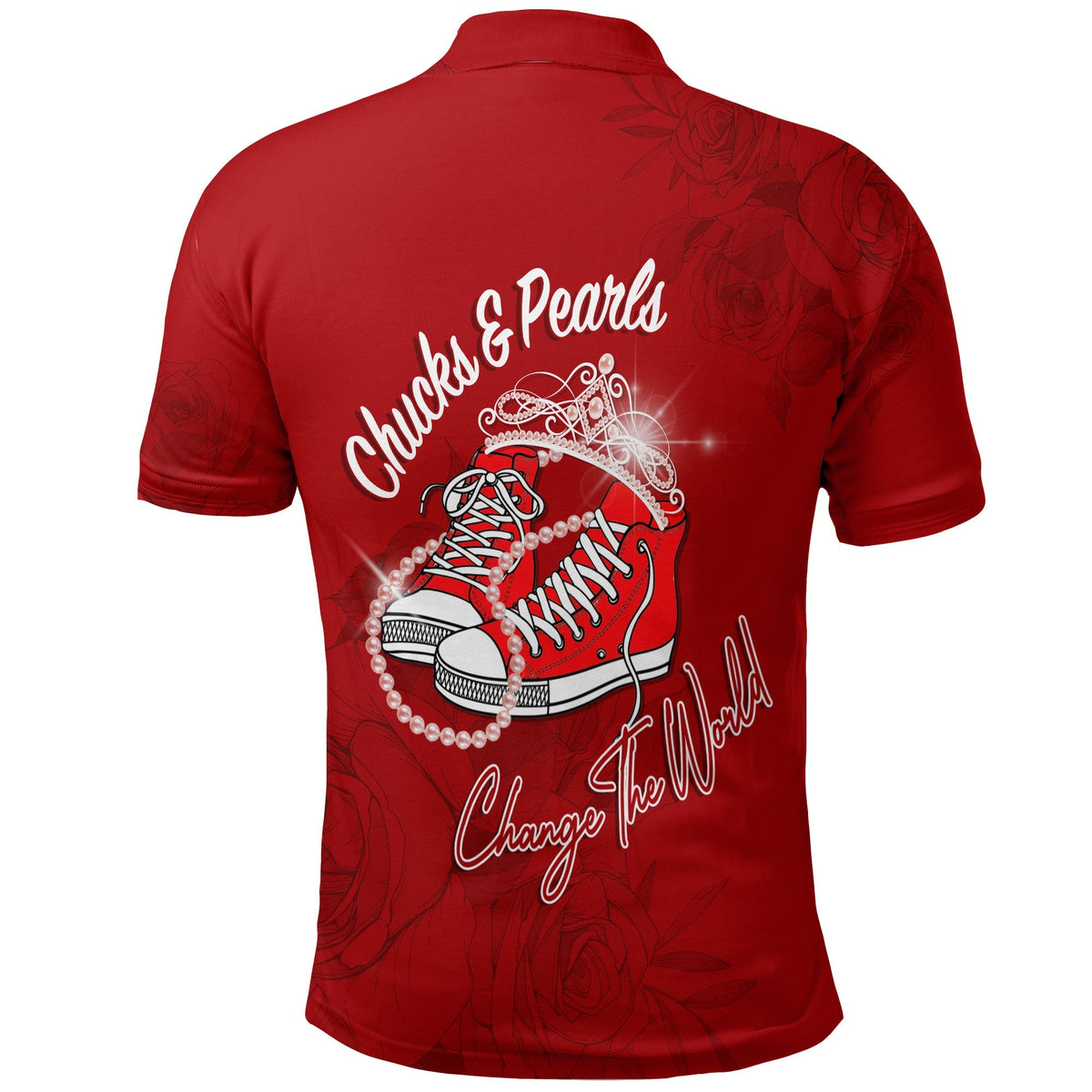 Womxns History Month Polo Shirt Chucks and Pearls Change The World - Wonder Print Shop