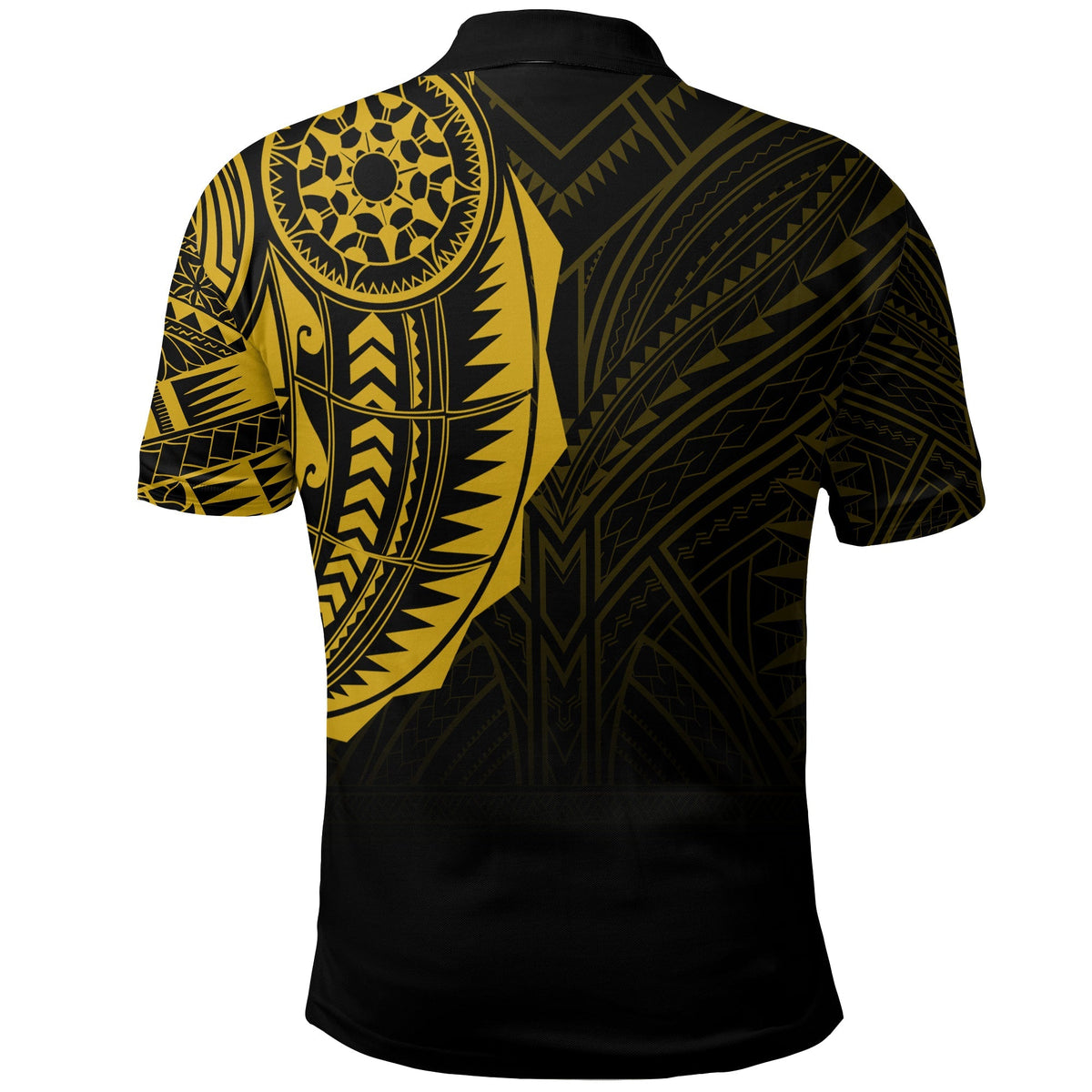 Polynesian Full Sleeve Tattoo Polo Shirt Gold Vibes - Wonder Print Shop
