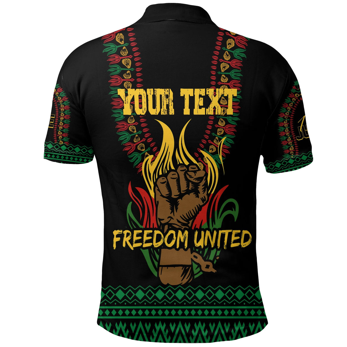 Juneteenth Dashiki Custom Polo Shirt Freedom United Pan African Flag - Wonder Print Shop