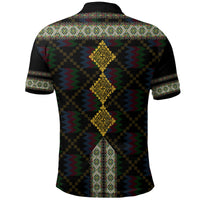 Eritrea Tilet Pattern Polo Shirt Eritrean Cross Black - Wonder Print Shop