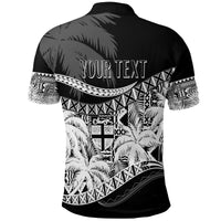 Custom Fiji Day Polo Shirt Flying Fijians Masi Kesa Style Black - Wonder Print Shop