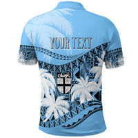 Custom Fiji Day Polo Shirt Flying Fijians Masi Kesa Style Turquoise - Wonder Print Shop