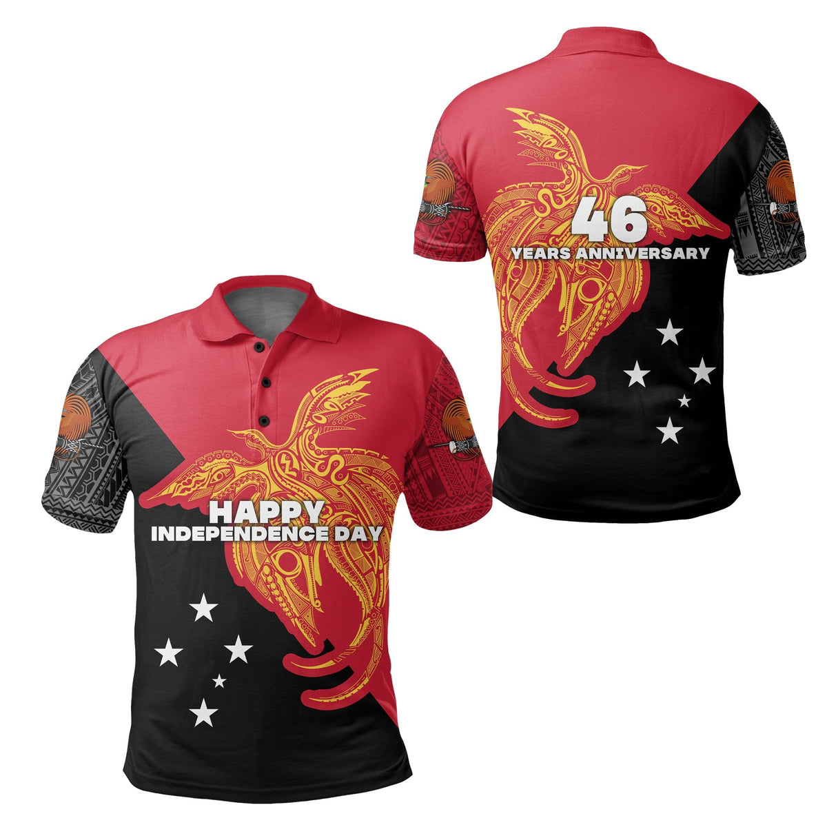 Papua New Guinea Polo Shirt Independence Day Flag Style LT16 - Wonder Print Shop