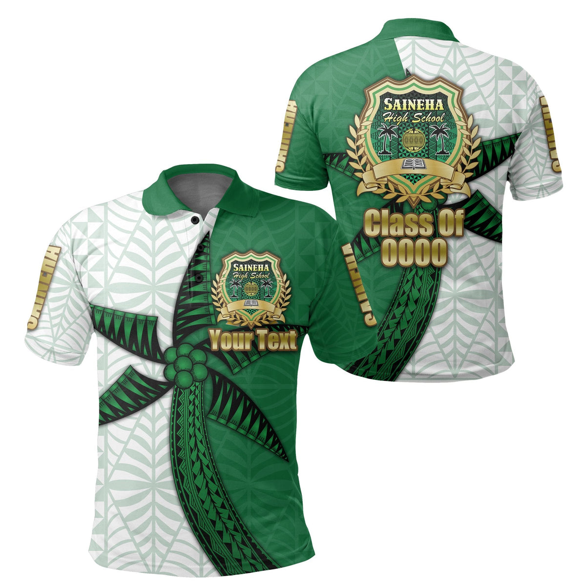 Custom Saineha Tonga Polo Shirt Coconut Tree Style Class of LT16 - Wonder Print Shop