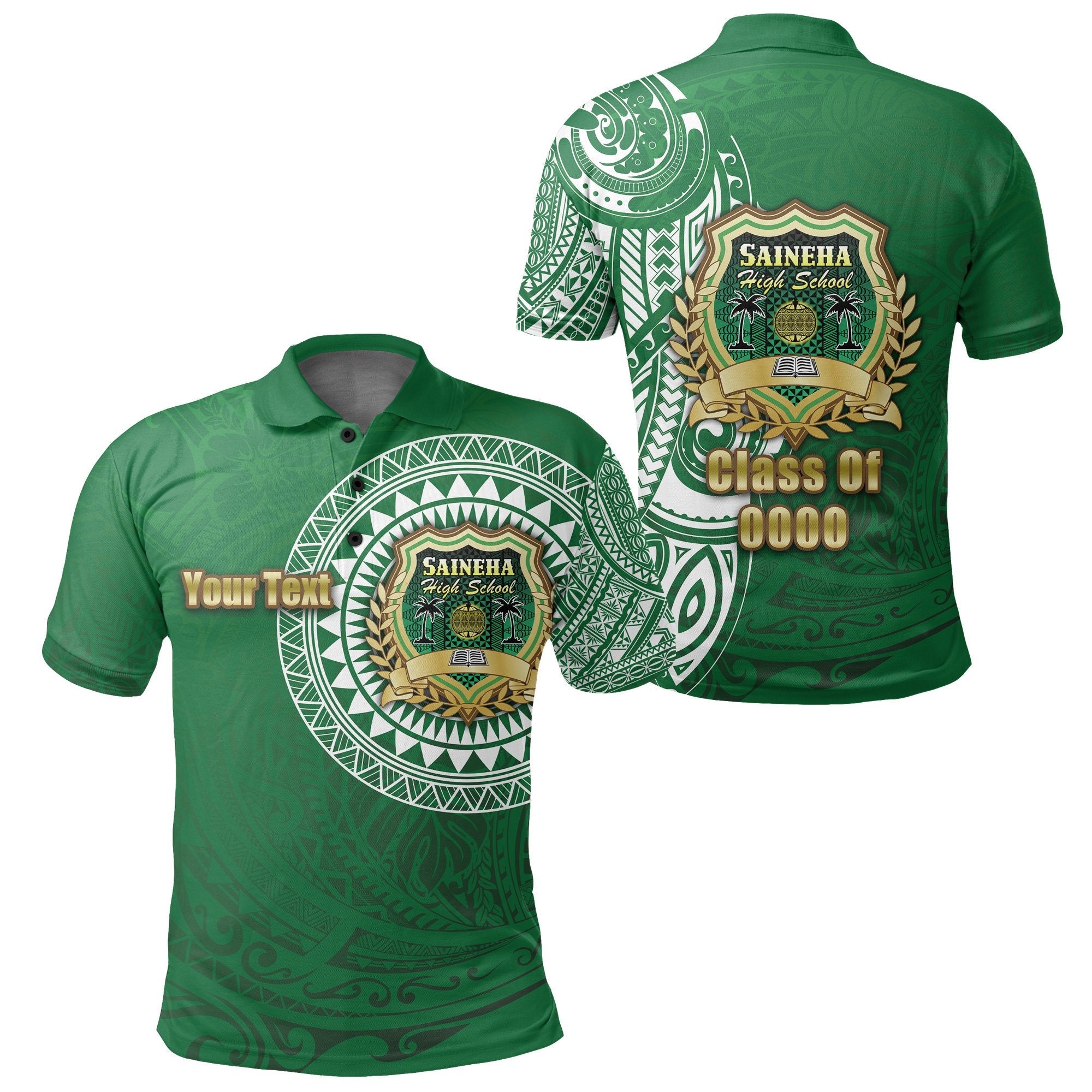 Custom Saineha Tonga Polo Shirt Tattoo Style Class of LT16 - Wonder Print Shop