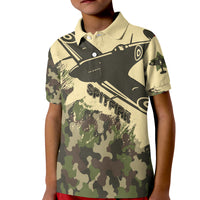 Submarine Spitfire Camouflage Polo Shirt for Kid Reach For The Sky - Wonder Print Shop