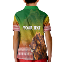 Custom Ethiopia Lion Of Judah Polo Shirt for Kid Ethiopia Flag Gradient - Wonder Print Shop