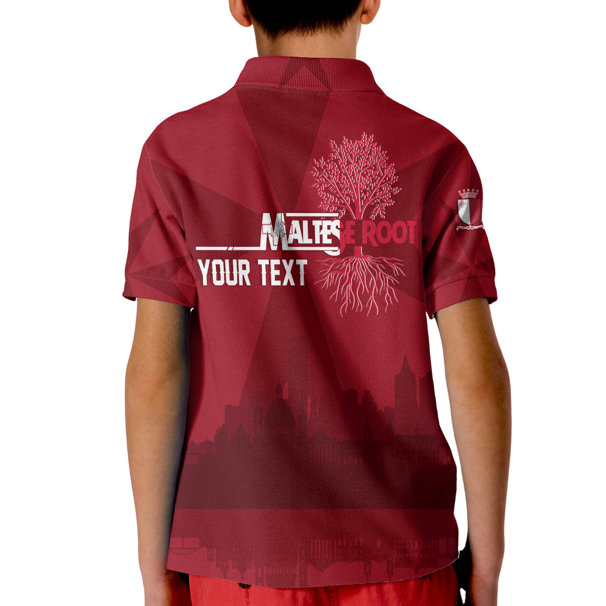 Custom Malta Valletta Skyline Polo Shirt for Kid Maltese Cross - Wonder Print Shop