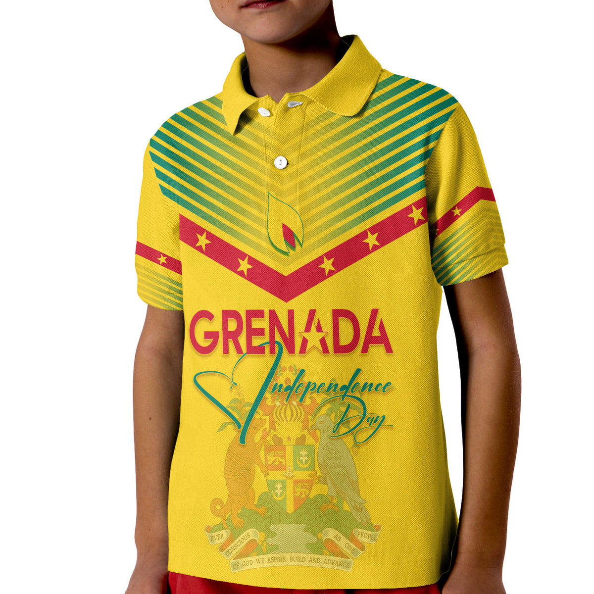 Grenada Polo Shirt Independence Day KID Geometric Style Ver 02 - Wonder Print Shop