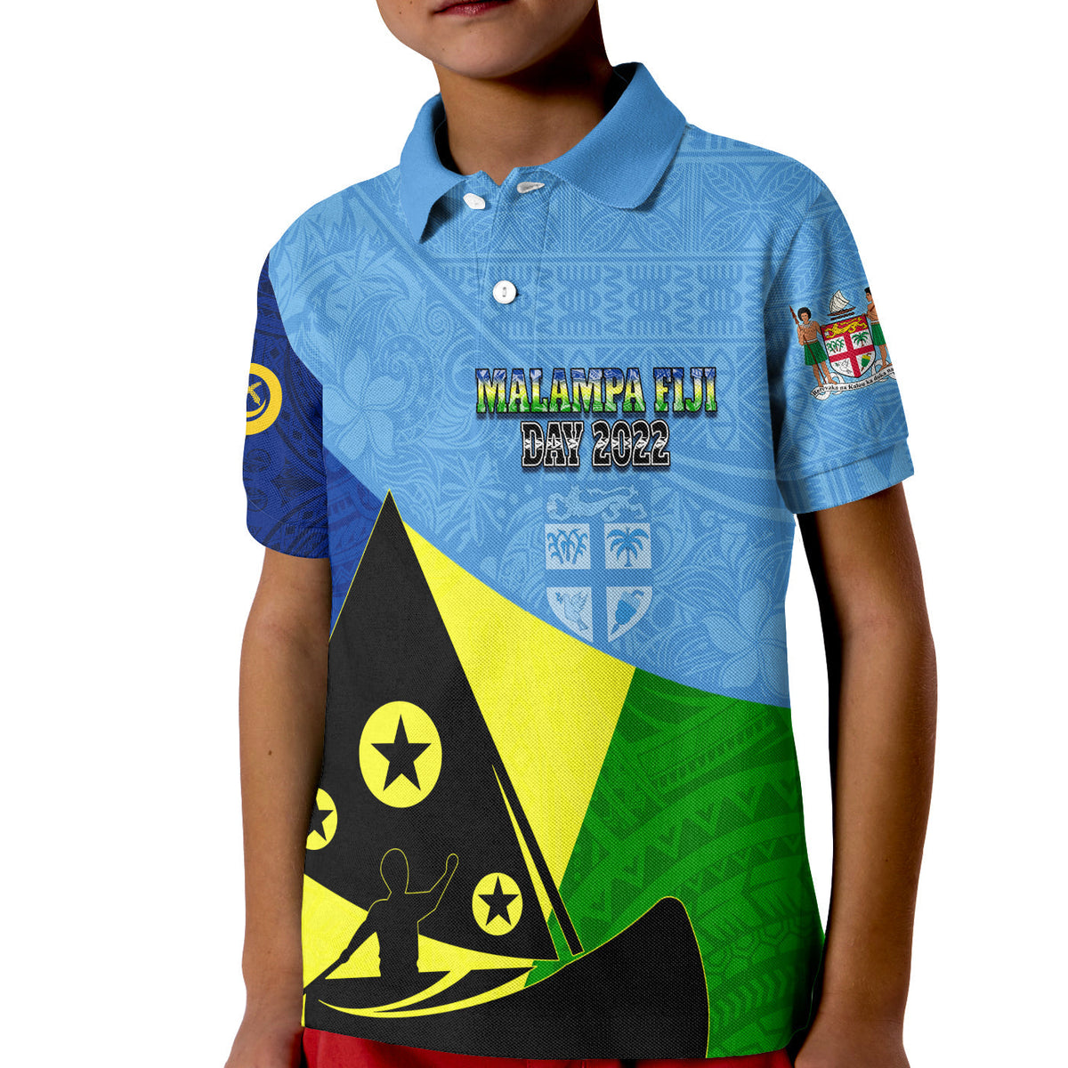 Malampa Fiji Day Polo Shirt Mix Tapa Style - Wonder Print Shop