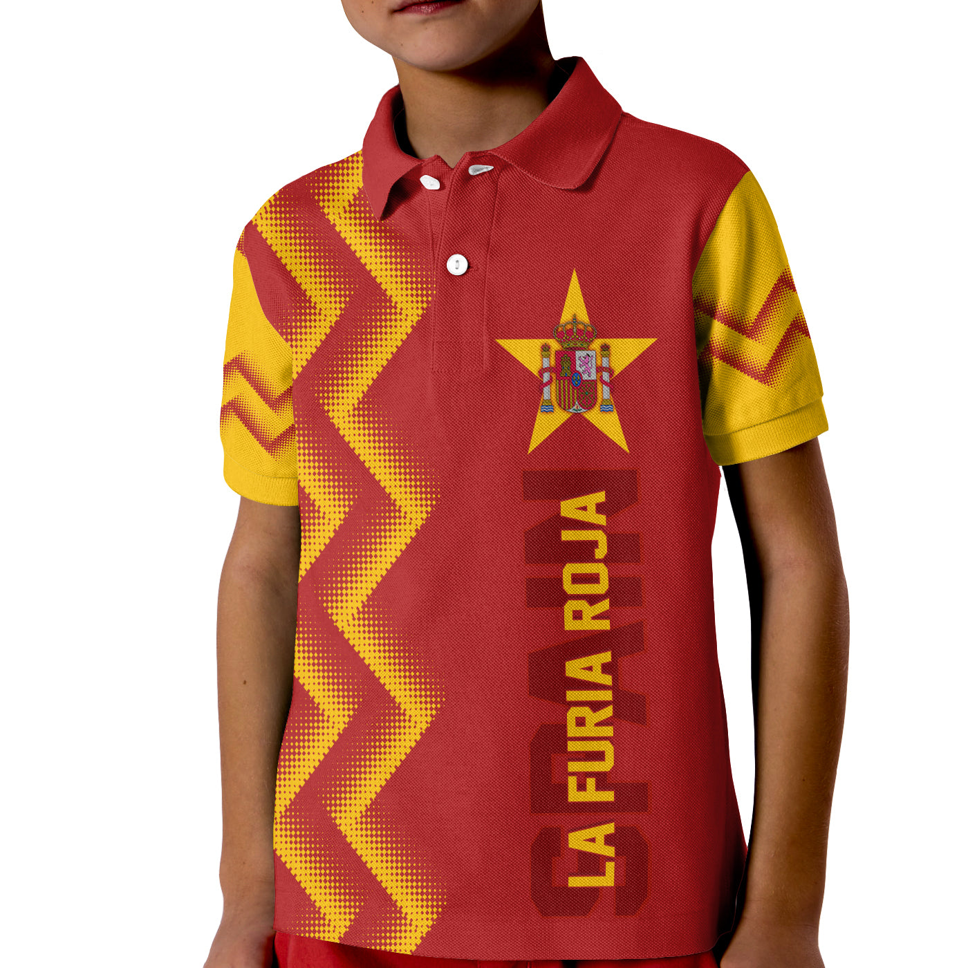 personalised-spain-world-cup-2022-polo-shirt-kid-the-red-fury