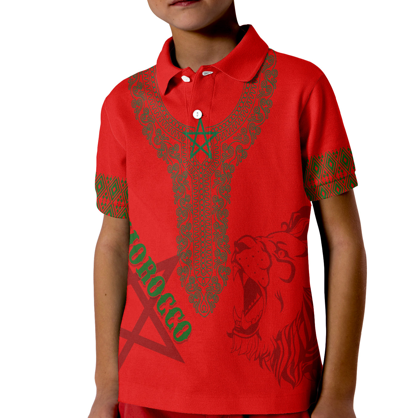 personalised-morocco-soccer-world-cup-2022-polo-shirt-kid-kaftan-style