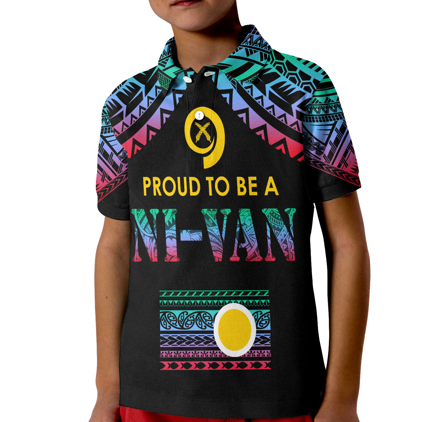 Vanuatu Proud To Be A Ni Van Polynesian Pattern Polo Shirt KID Shefa Province - Wonder Print Shop