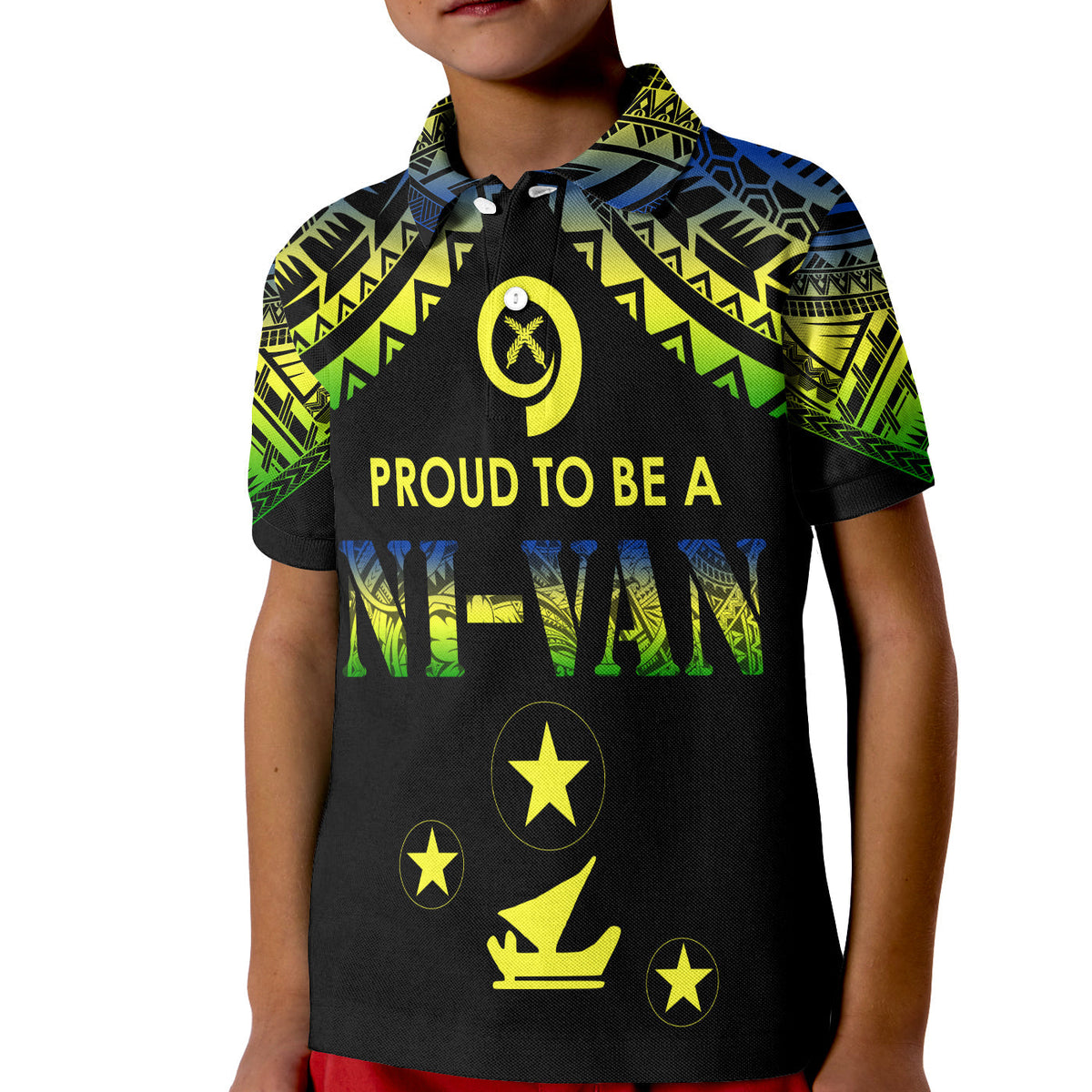 Vanuatu Proud To Be A Ni Van Polynesian Pattern Polo Shirt KID Malampa Province - Wonder Print Shop