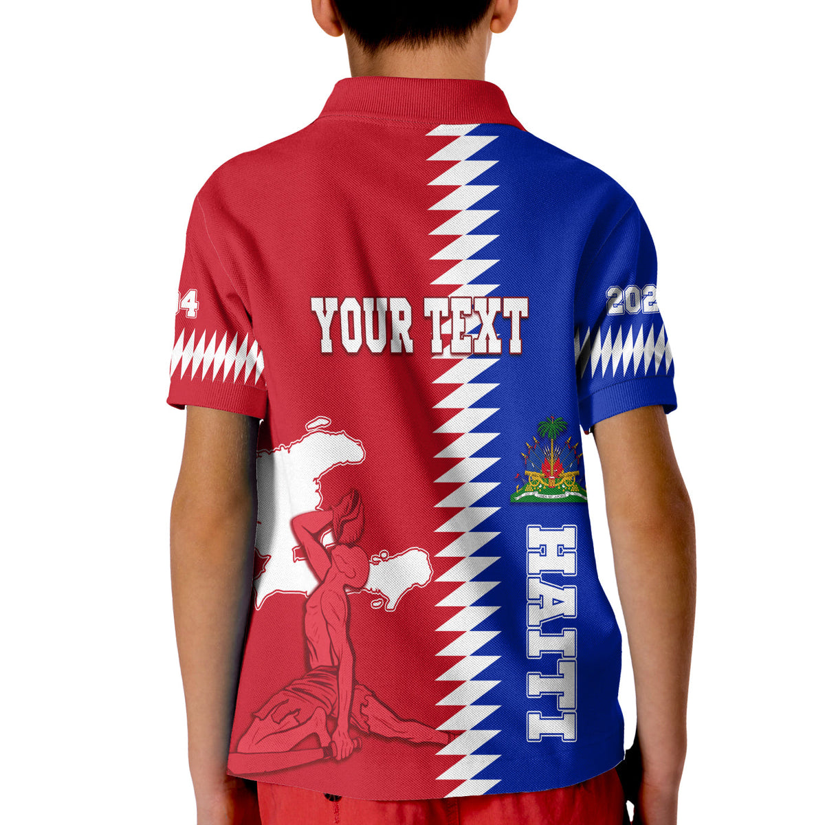 Haiti Polo Shirt Independence Day KID Negre Marron Simple Style - Wonder Print Shop