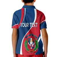 Dominican Republic Polo Shirt KID Independence Day Curve Style - Wonder Print Shop