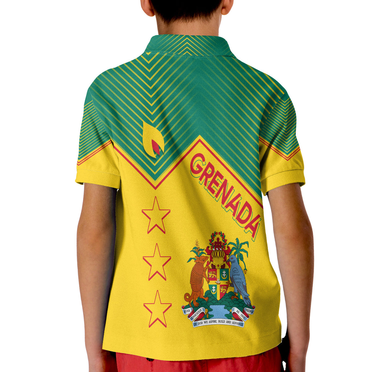 Grenada Polo Shirt Independence Day KID Geometric Style - Wonder Print Shop