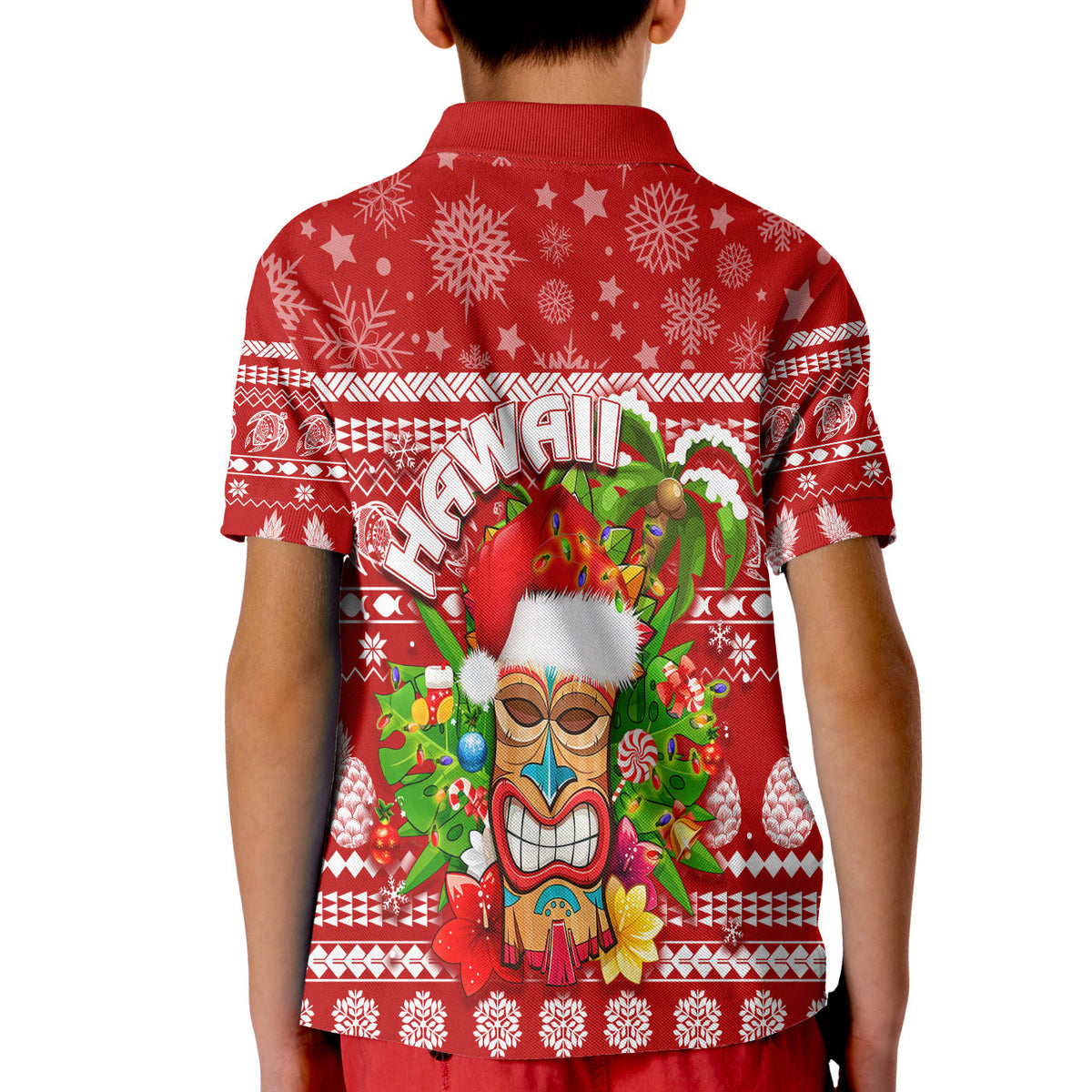 Christmas Hawaii Polo Shirt KID Mele Kalikimaka Tiki - Wonder Print Shop