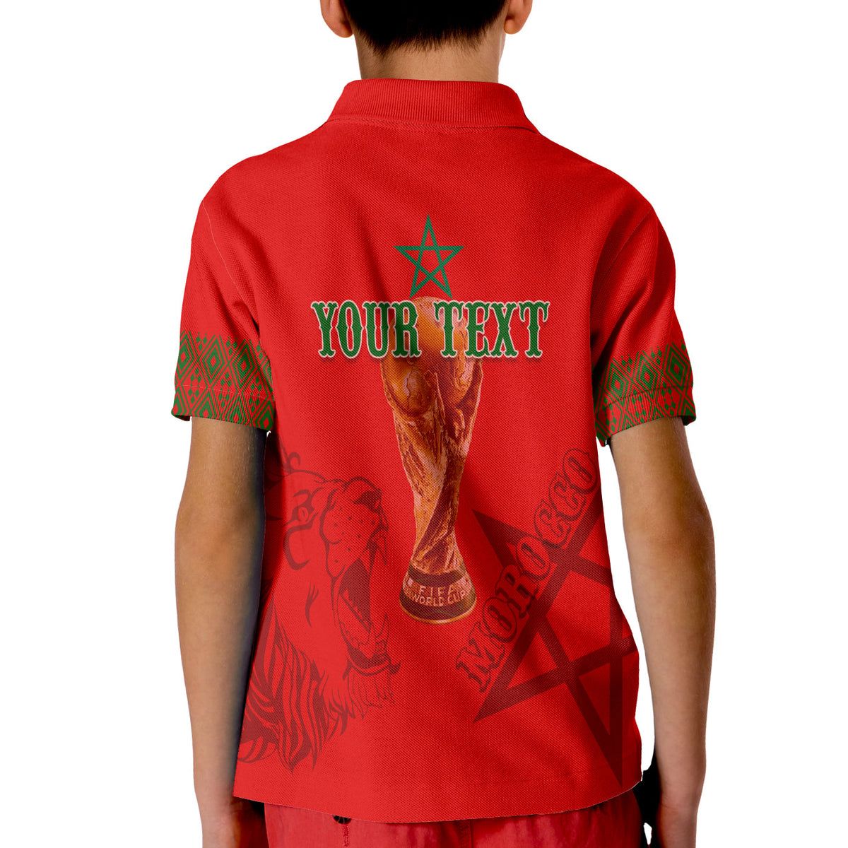 Custom Morocco Soccer Polo Shirt Football 2022 KID Kaftan Style - Wonder Print Shop