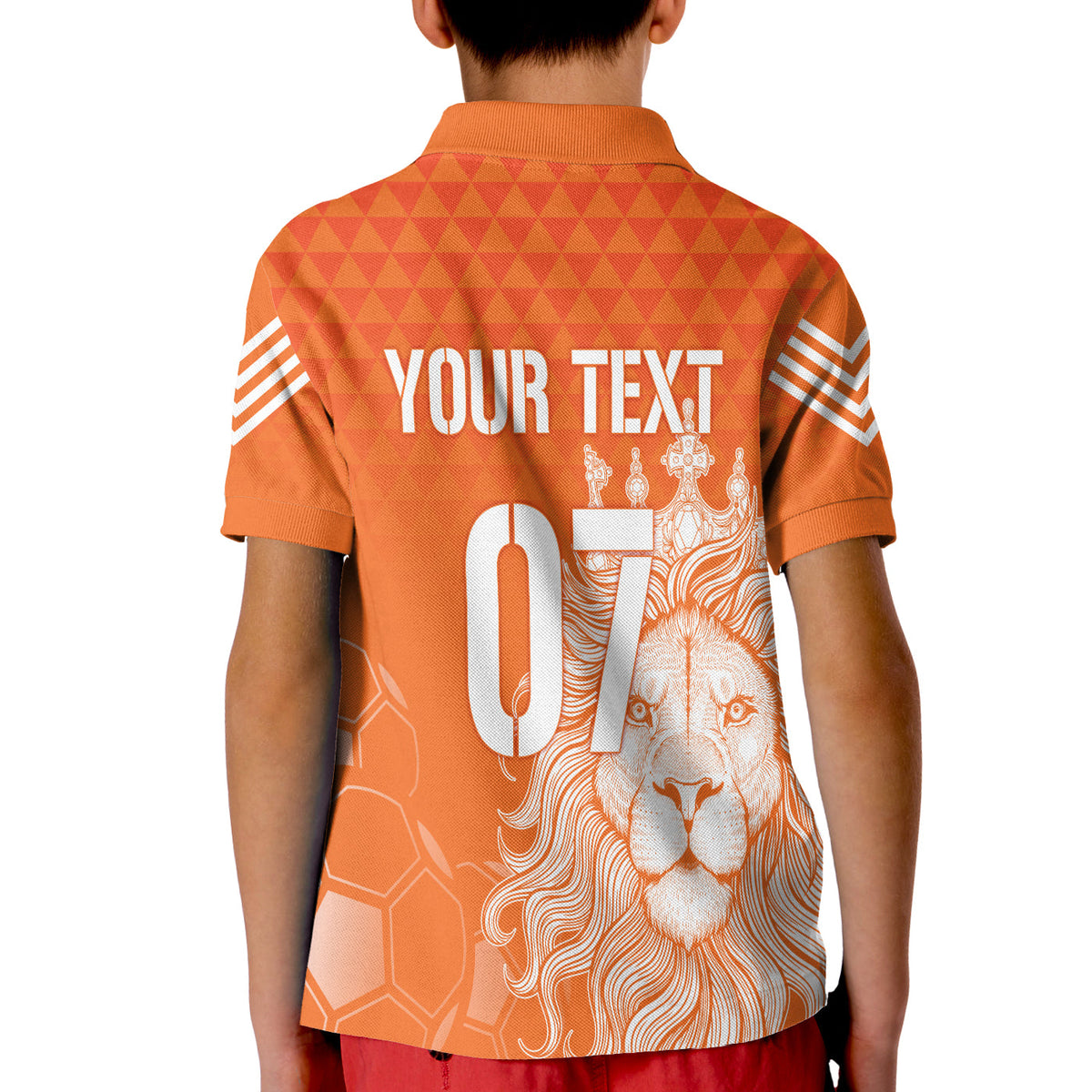 Custom Netherlands Polo Shirt Football 2022 KID Oranje Lions - Wonder Print Shop