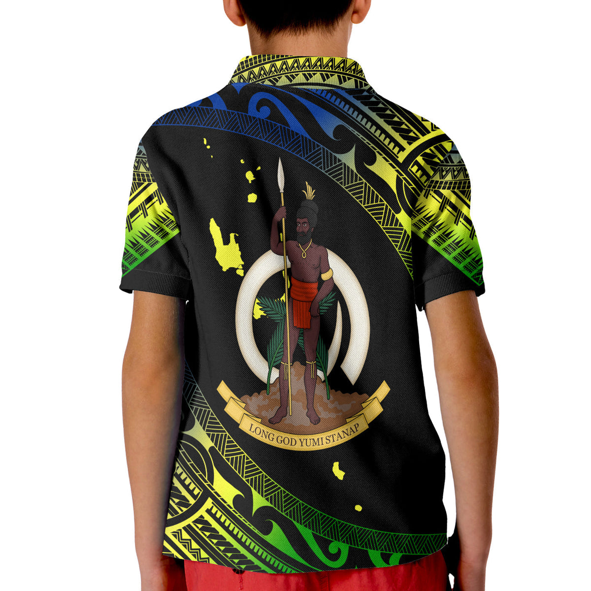 Vanuatu Proud To Be A Ni Van Polynesian Pattern Polo Shirt KID Malampa Province - Wonder Print Shop