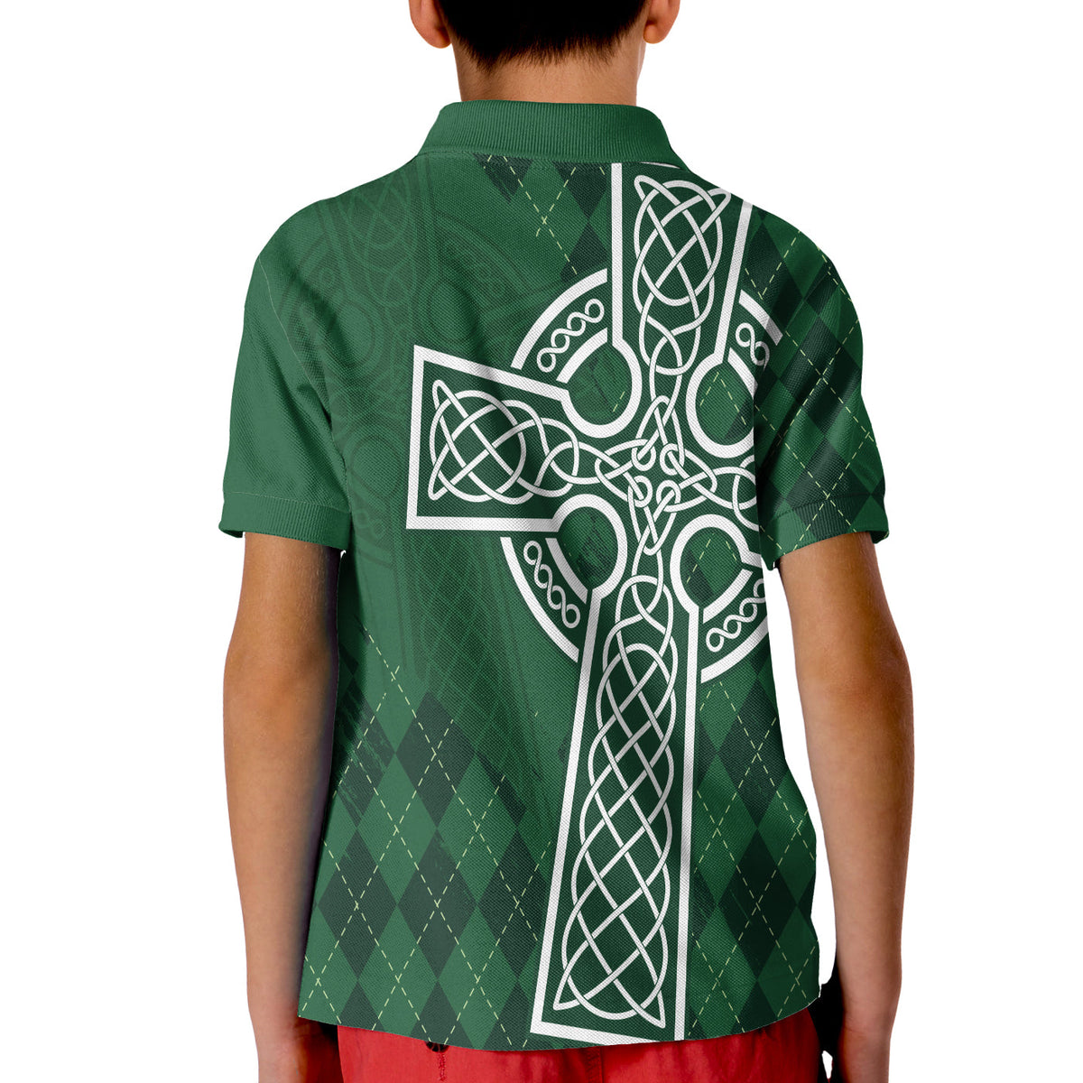 Irish Polo Shirt KID St. Patrick Day Mix Celtic Cross - Wonder Print Shop