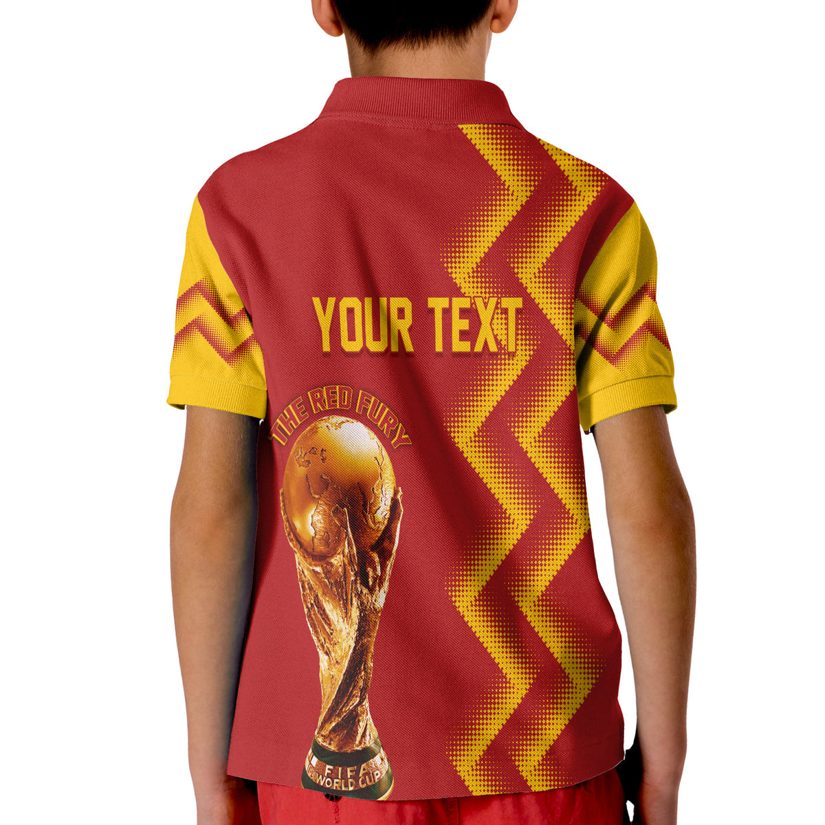 Custom Spain Polo Shirt Football 2022 KID The Red Fury - Wonder Print Shop