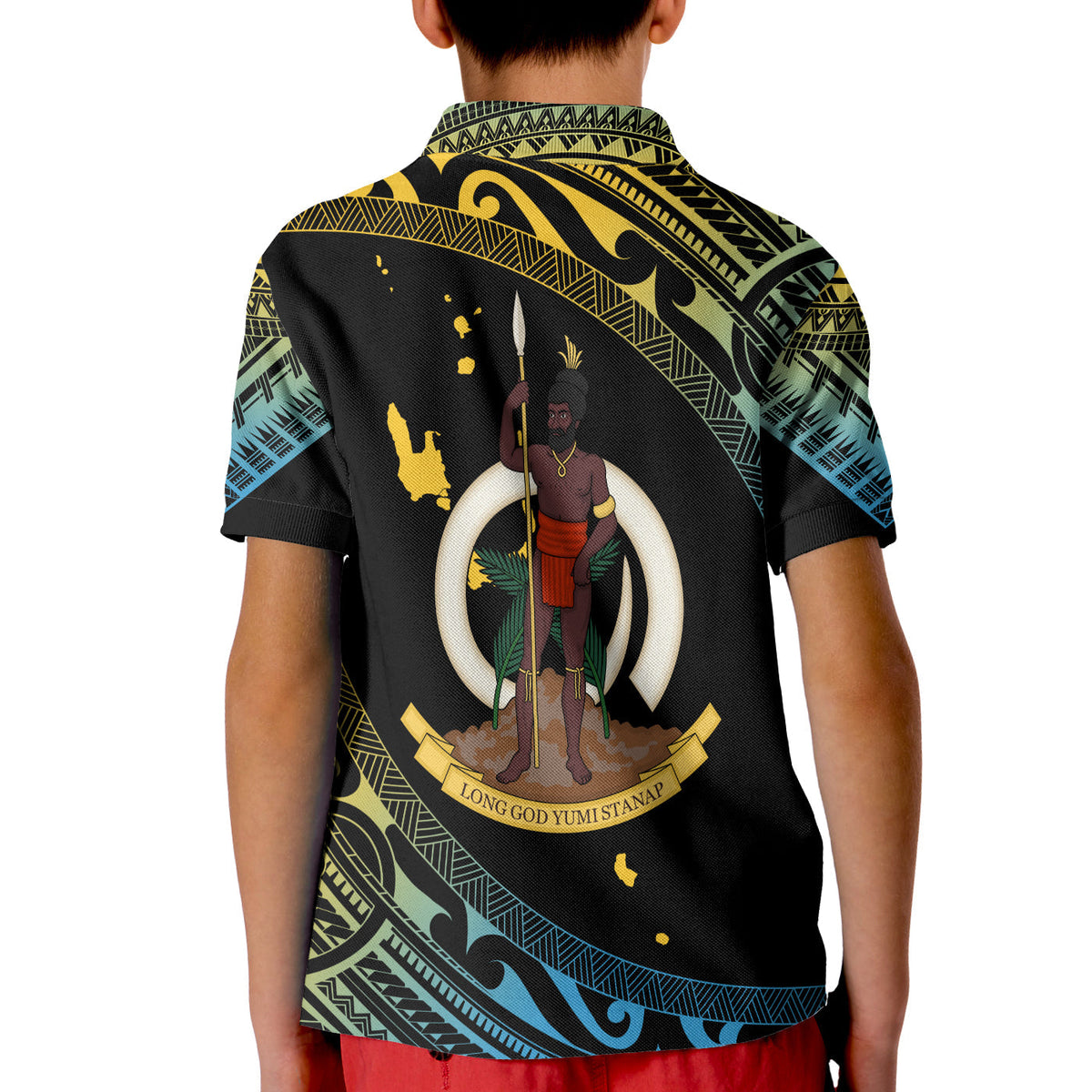 Vanuatu Proud To Be A Ni Van Polynesian Pattern Polo Shirt KID Sanma Province - Wonder Print Shop