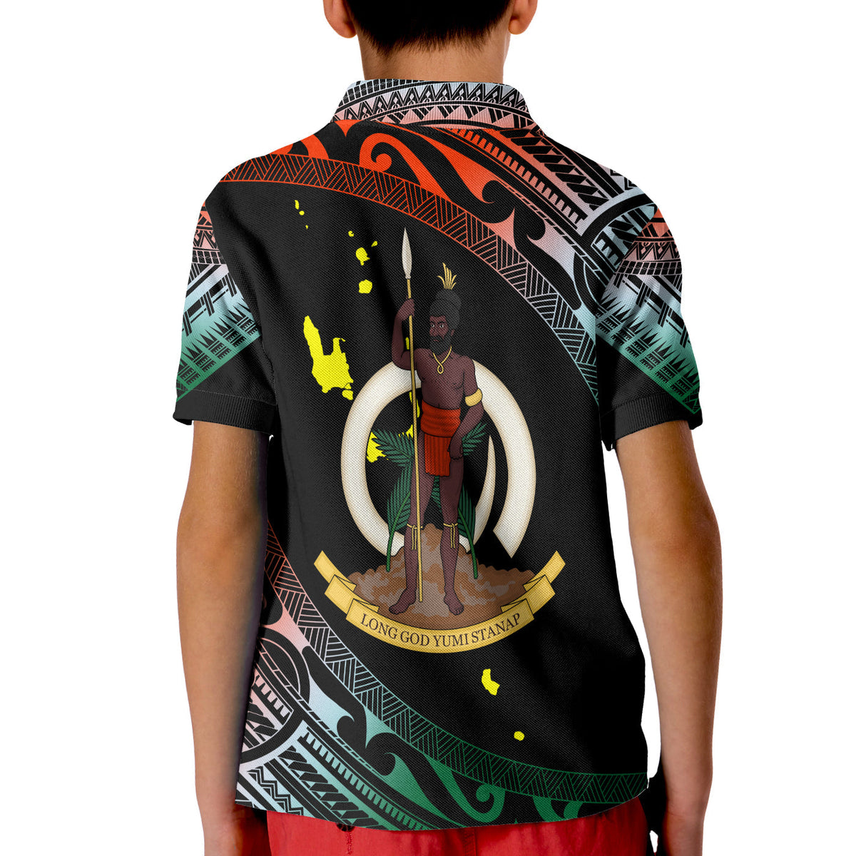 Vanuatu Proud To Be A Ni Van Polynesian Pattern Polo Shirt KID Penama Province - Wonder Print Shop
