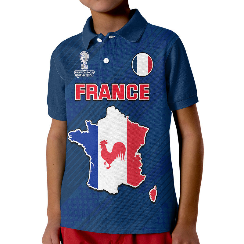 France Football 2022 With Flag Map Polo Shirt - Wonder Print Shop