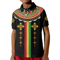 Custom Ethiopia Cross Polo Shirt Geometric Ethnic - Wonder Print Shop
