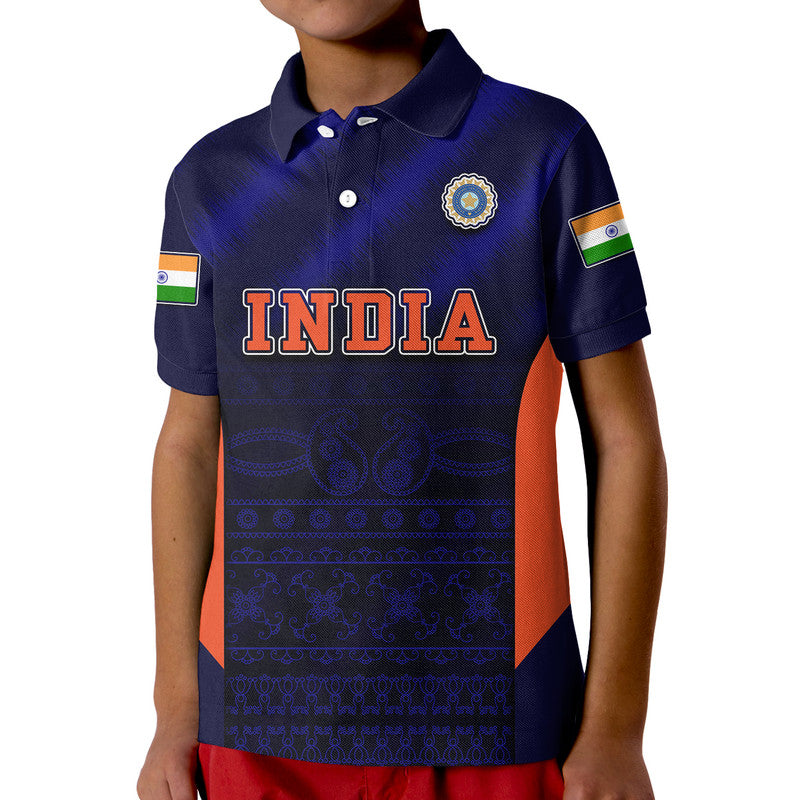 Custom India National Cricket Team Polo Shirt Men In Blue Sports Style - Wonder Print Shop