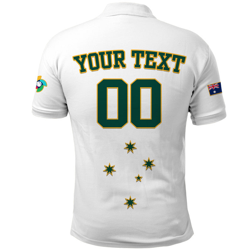 (Custom Text And Number) Baseball 2023 Australia Home Kit Polo Shirt - Wonder Print Shop